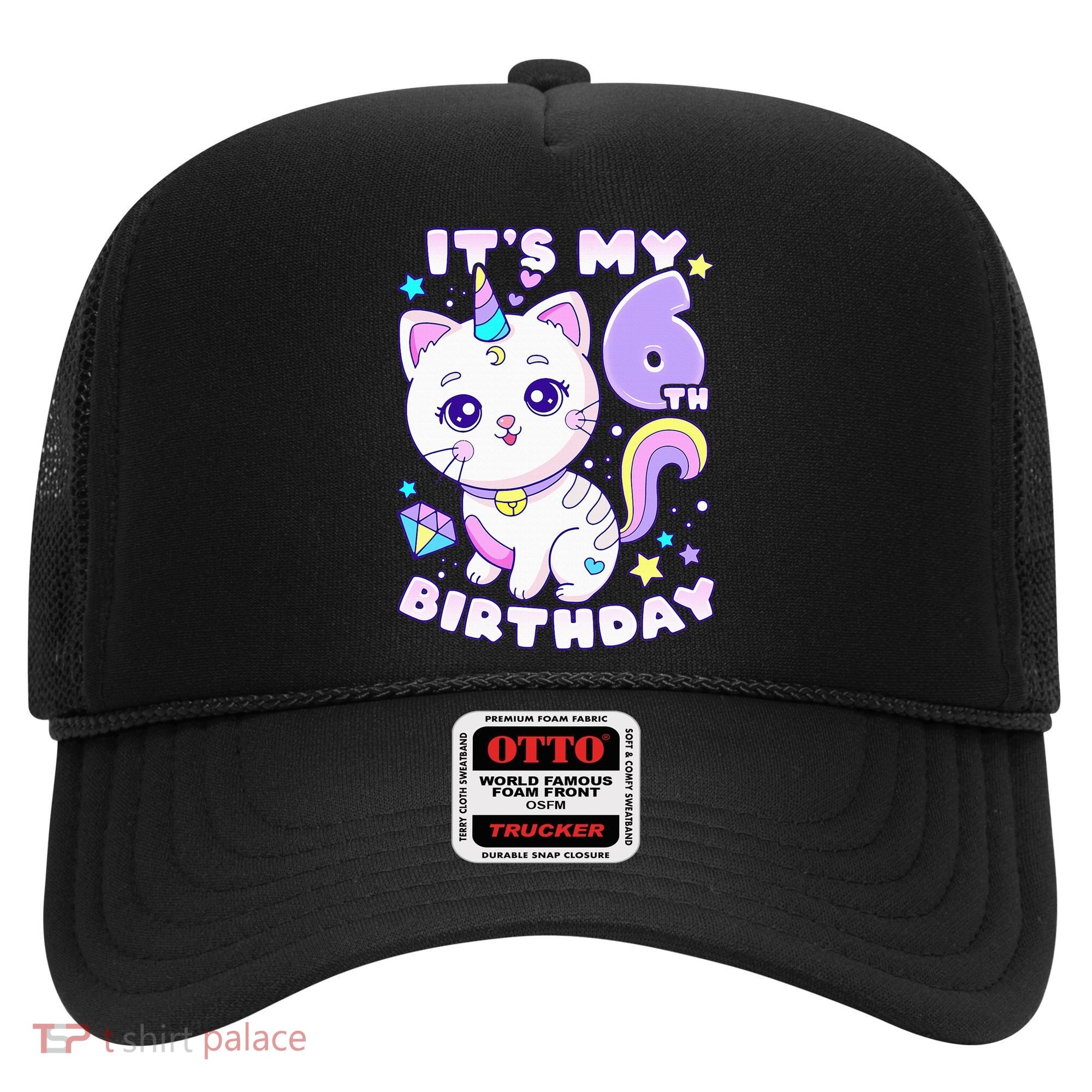 Birthday 6 years old cat unicorn 6th birthday Hat