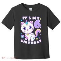 Birthday 6 years old cat unicorn 6th birthday Toddler T-Shirt thumb 0