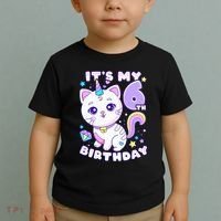 Birthday 6 years old cat unicorn 6th birthday Toddler T-Shirt thumb 2