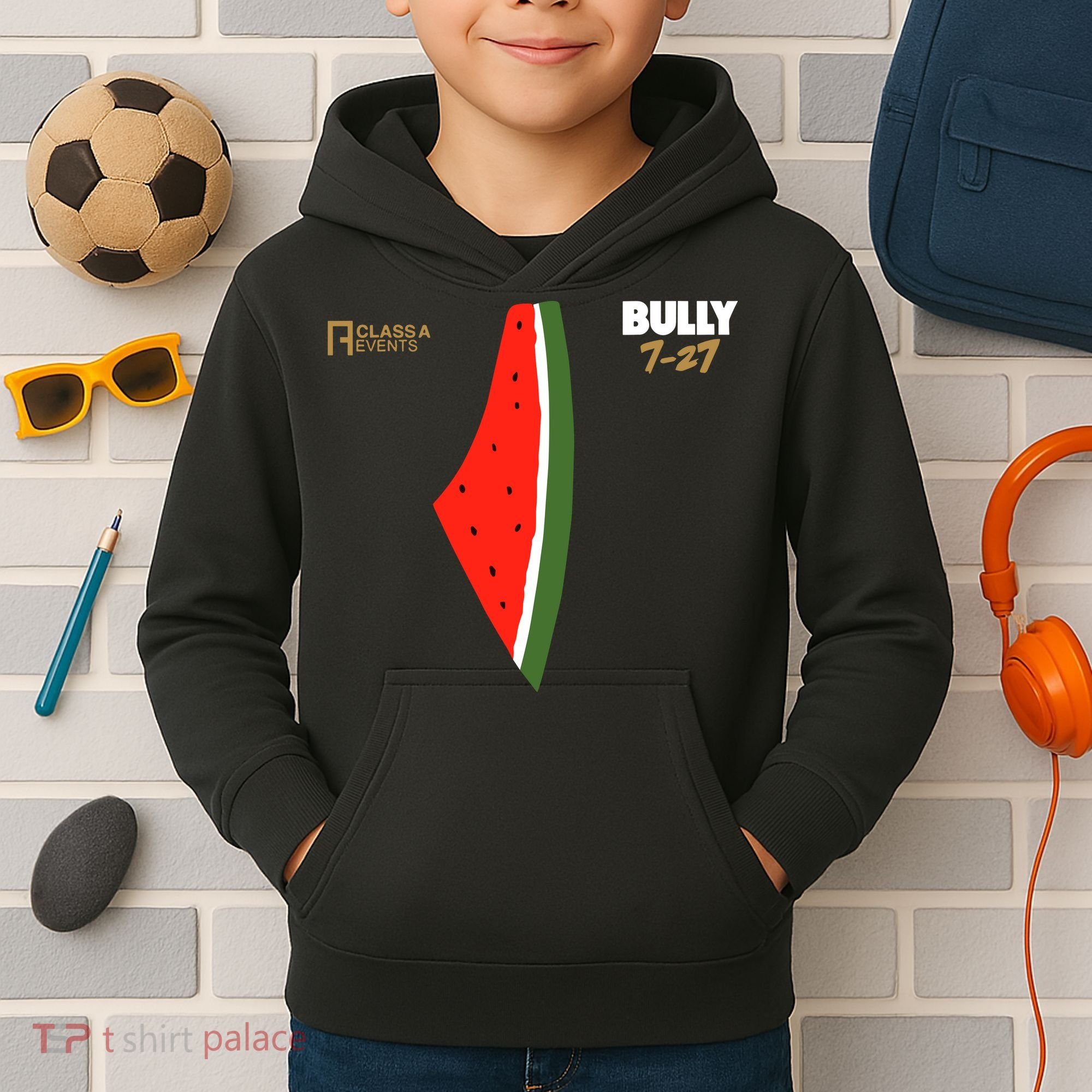 Bully 727 Palestine Watermelon Kids Hoodie