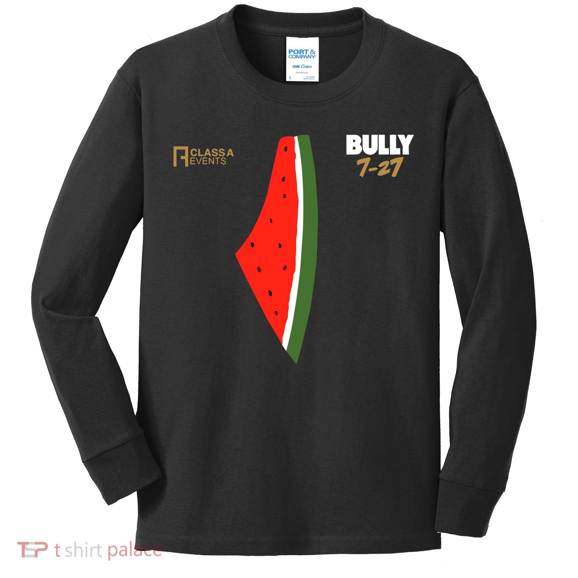 Bully 727 Palestine Watermelon Kids Long Sleeve Shirt