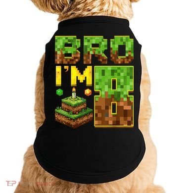 Boy 8th Birthday Boy Bro I’M 8 Year Old Gamer Pixel Doggie Tank