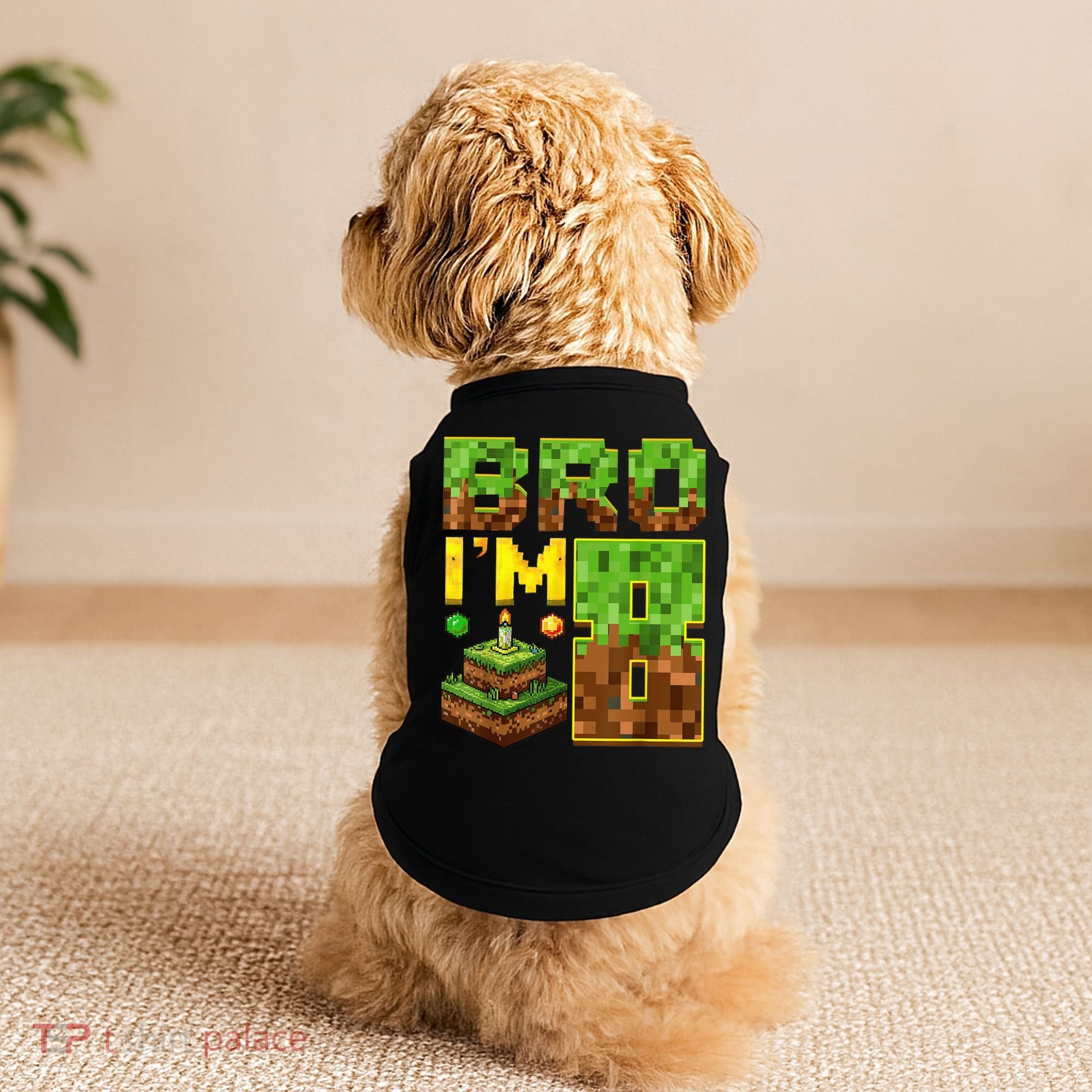 Boy 8th Birthday Boy Bro I’M 8 Year Old Gamer Pixel Doggie Tank