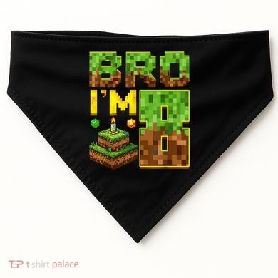 Boy 8th Birthday Boy Bro I’M 8 Year Old Gamer Pixel USA-Made Doggie Bandana