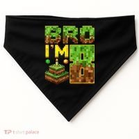 Boy 8th Birthday Boy Bro I’M 8 Year Old Gamer Pixel USA-Made Doggie Bandana thumb 0