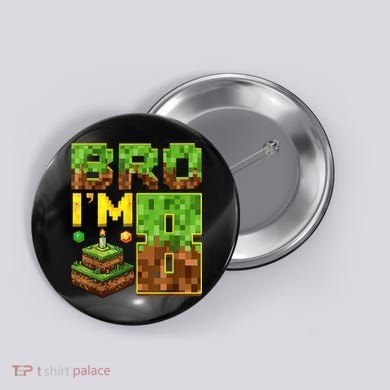 Boy 8th Birthday Boy Bro I’M 8 Year Old Gamer Pixel Button