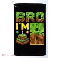 Boy 8th Birthday Boy Bro I’M 8 Year Old Gamer Pixel Golf Towel thumb 0