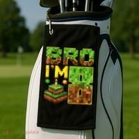 Boy 8th Birthday Boy Bro I’M 8 Year Old Gamer Pixel Golf Towel thumb 2