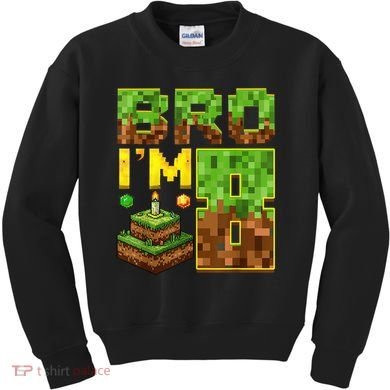 Boy 8th Birthday Boy Bro I’M 8 Year Old Gamer Pixel Kids Sweatshirt
