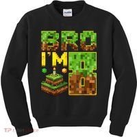 Boy 8th Birthday Boy Bro I’M 8 Year Old Gamer Pixel Kids Sweatshirt thumb 0