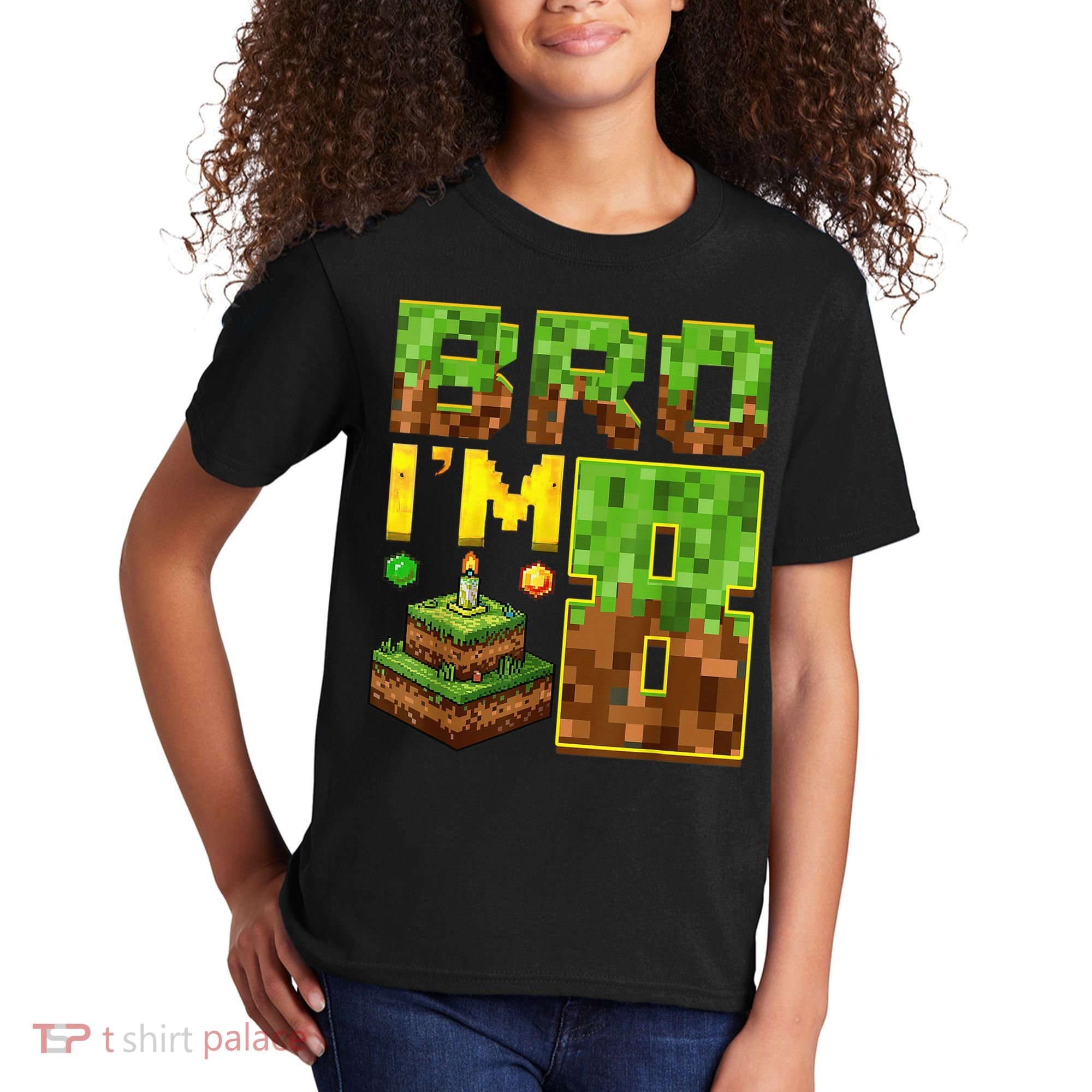 Boy 8th Birthday Boy Bro I’M 8 Year Old Gamer Pixel Kids T-Shirt