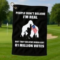 Bigfoot 81 Million Votes Anti Biden Golf Towel thumb 1
