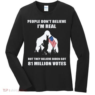Bigfoot 81 Million Votes Anti Biden Women's Long Sleeve Shirt
