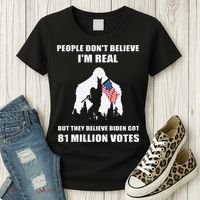 Bigfoot 81 Million Votes Anti Biden Women's T-Shirt thumb 3