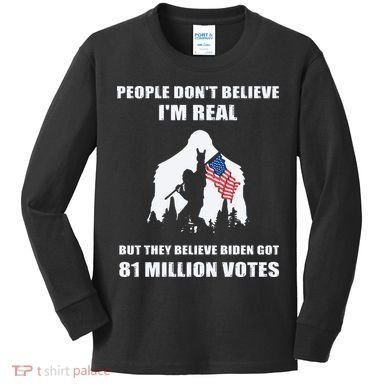 Bigfoot 81 Million Votes Anti Biden Kids Long Sleeve Shirt