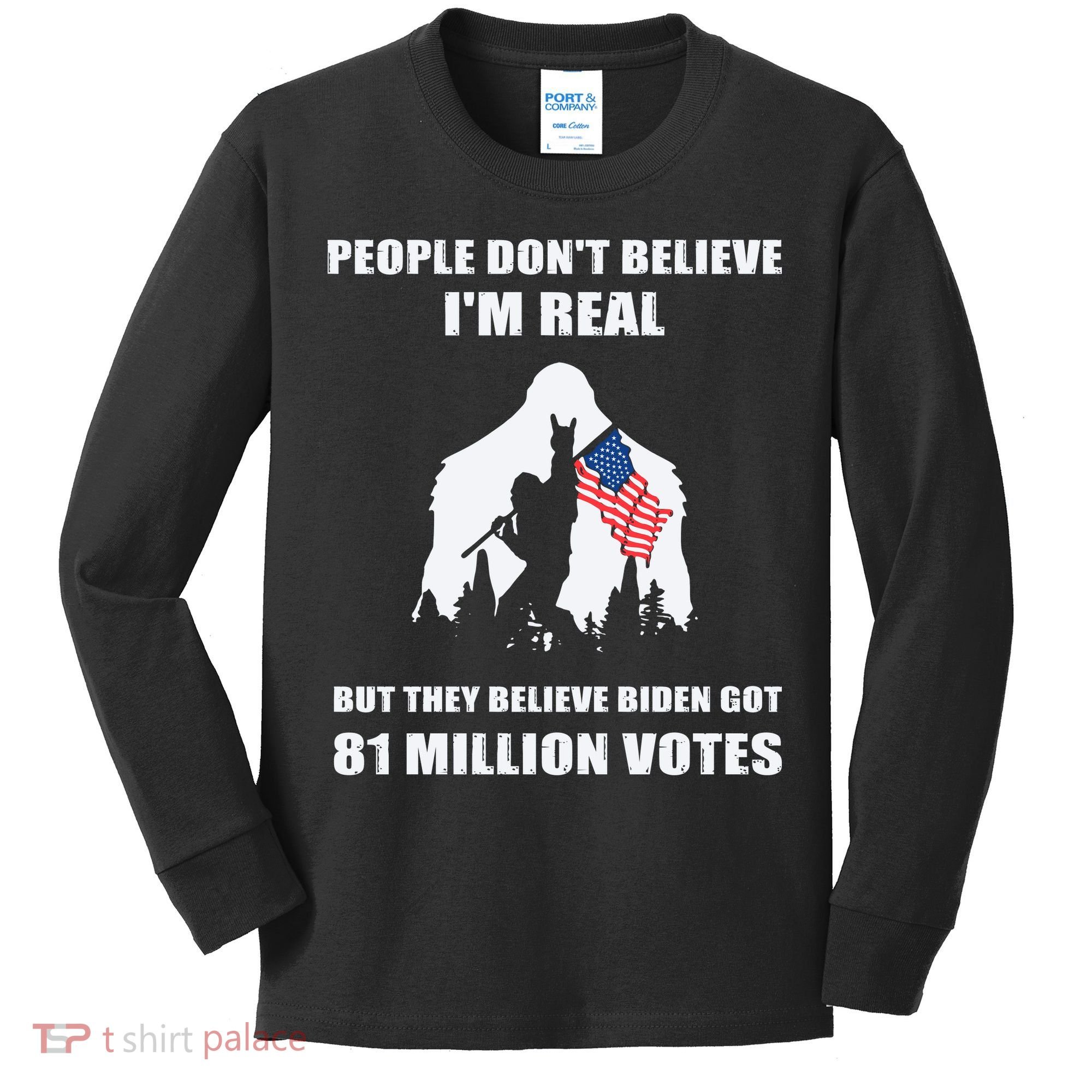 Bigfoot 81 Million Votes Anti Biden Kids Long Sleeve Shirt