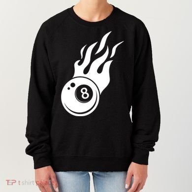 Billiard 8ball Pool Billiard Flame Billiard Ball Flame Funny Gift Women's Sweatshirt
