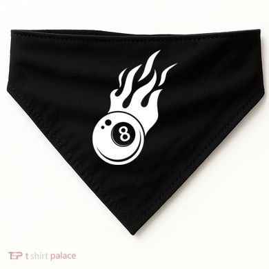 Billiard 8ball Pool Billiard Flame Billiard Ball Flame Funny Gift USA-Made Doggie Bandana