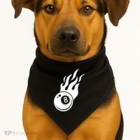 Billiard 8ball Pool Billiard Flame Billiard Ball Flame Funny Gift USA-Made Doggie Bandana thumb 1