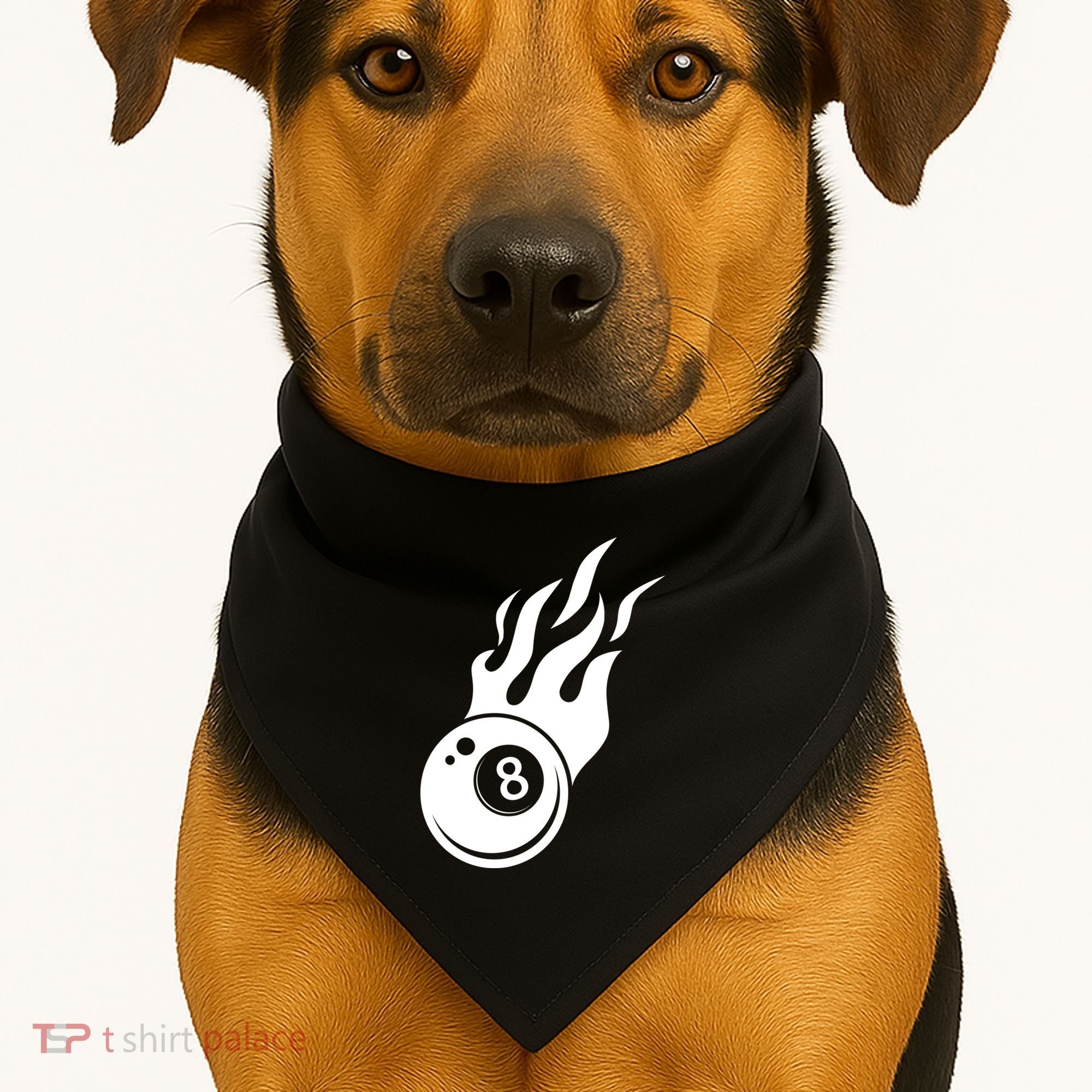 Billiard 8ball Pool Billiard Flame Billiard Ball Flame Funny Gift USA-Made Doggie Bandana