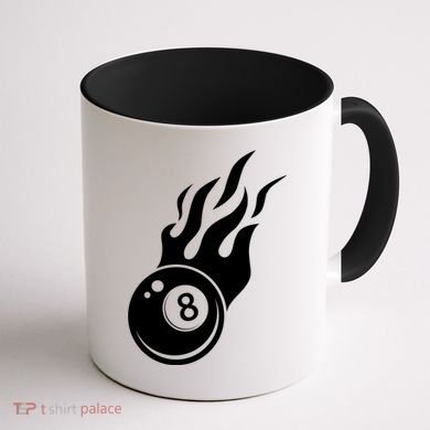 Billiard 8ball Pool Billiard Flame Billiard Ball Flame Funny Gift Coffee Mug back