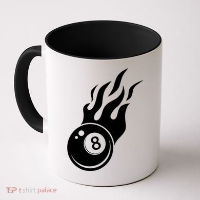 Billiard 8ball Pool Billiard Flame Billiard Ball Flame Funny Gift Coffee Mug