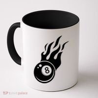 Billiard 8ball Pool Billiard Flame Billiard Ball Flame Funny Gift Coffee Mug thumb 0