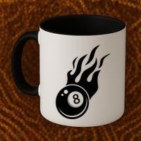 Billiard 8ball Pool Billiard Flame Billiard Ball Flame Funny Gift Coffee Mug thumb 2