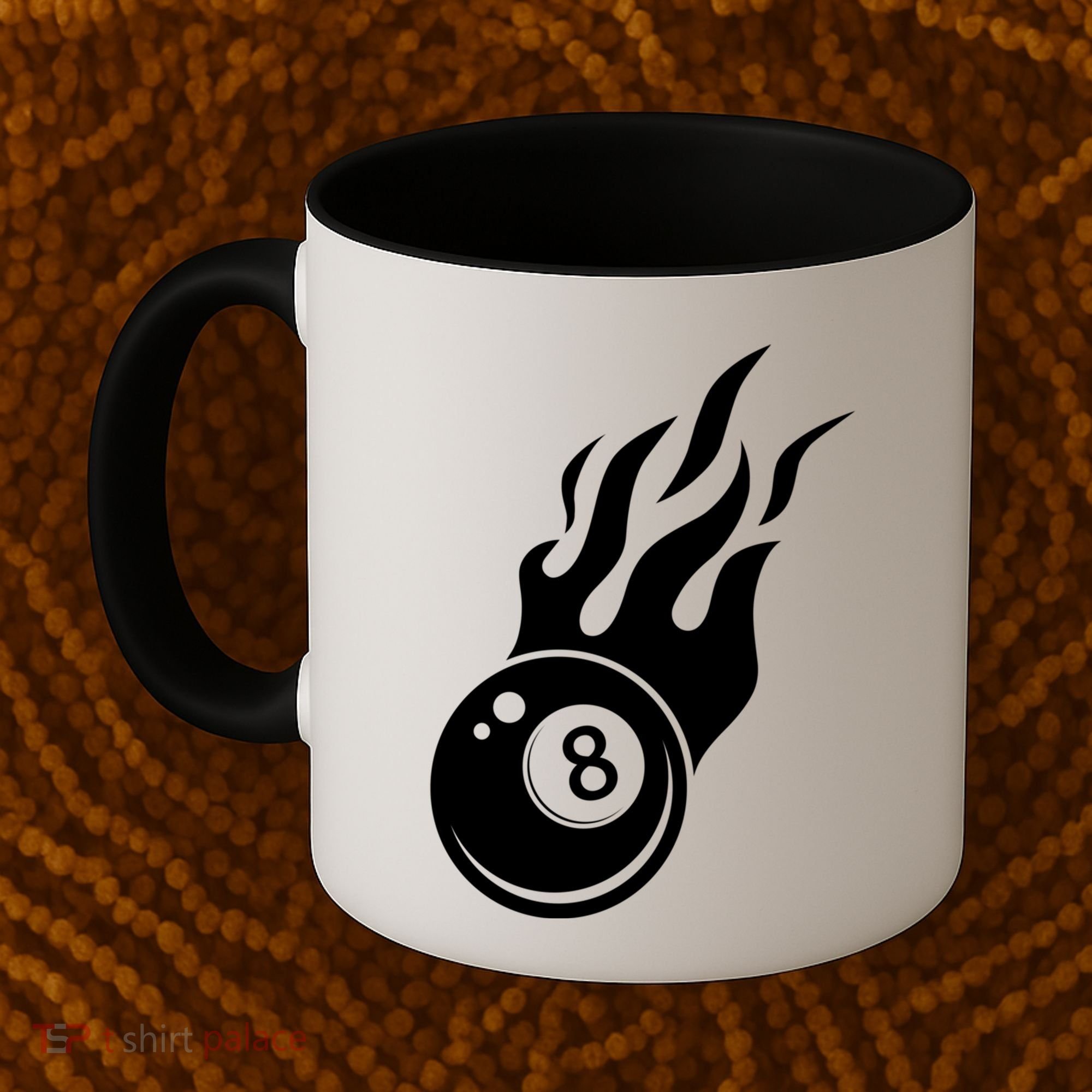Billiard 8ball Pool Billiard Flame Billiard Ball Flame Funny Gift Coffee Mug