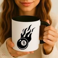 Billiard 8ball Pool Billiard Flame Billiard Ball Flame Funny Gift Coffee Mug thumb 3