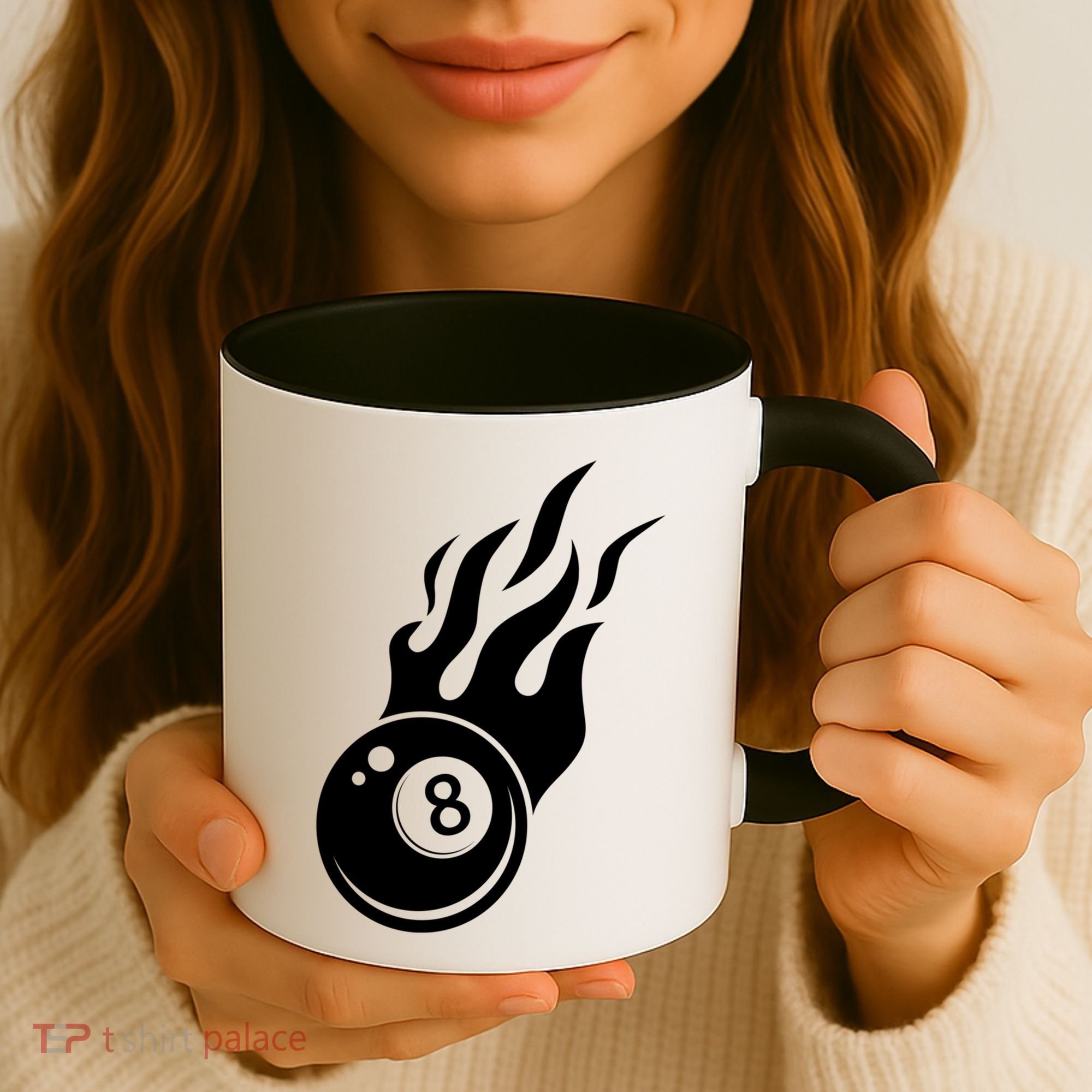 Billiard 8ball Pool Billiard Flame Billiard Ball Flame Funny Gift Coffee Mug