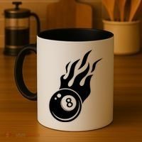 Billiard 8ball Pool Billiard Flame Billiard Ball Flame Funny Gift Coffee Mug thumb 4