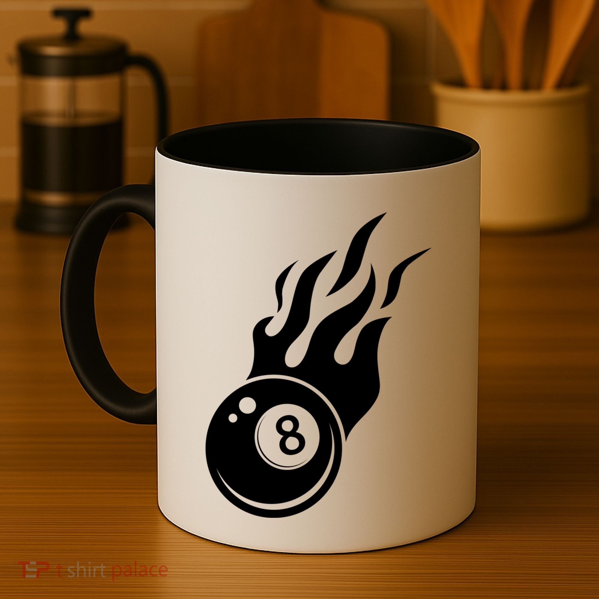 Billiard 8ball Pool Billiard Flame Billiard Ball Flame Funny Gift Coffee Mug