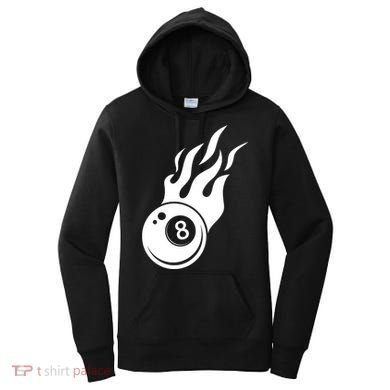 Billiard 8ball Pool Billiard Flame Billiard Ball Flame Funny Gift Women's Hoodie