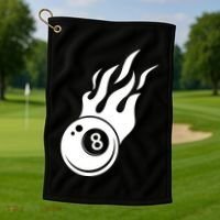Billiard 8ball Pool Billiard Flame Billiard Ball Flame Funny Gift Golf Towel thumb 1