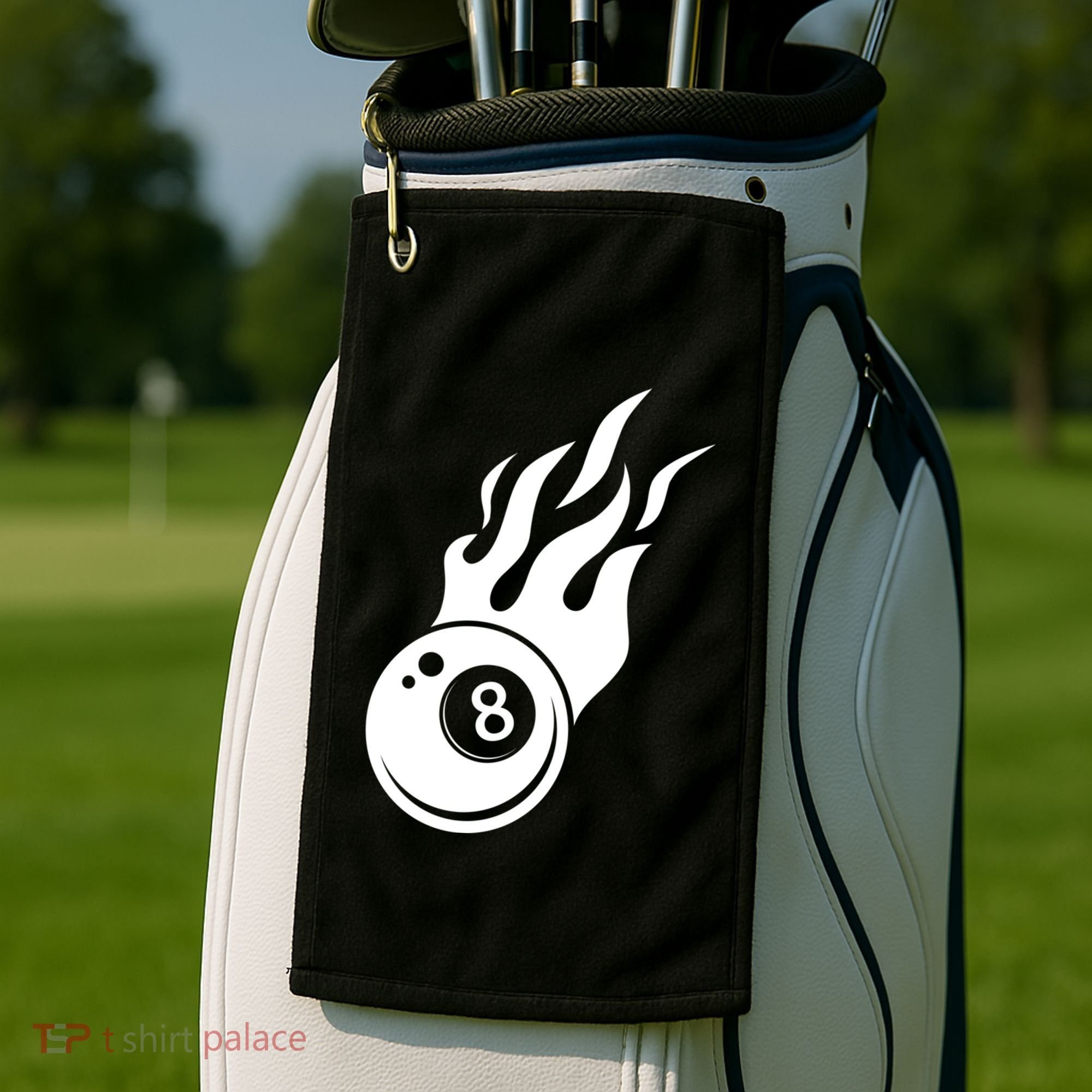Billiard 8ball Pool Billiard Flame Billiard Ball Flame Funny Gift Golf Towel