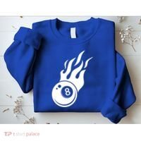 Billiard 8ball Pool Billiard Flame Billiard Ball Flame Funny Gift Sweatshirt thumb 2