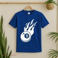 Billiard 8ball Pool Billiard Flame Billiard Ball Flame Funny Gift T-Shirt thumb 2