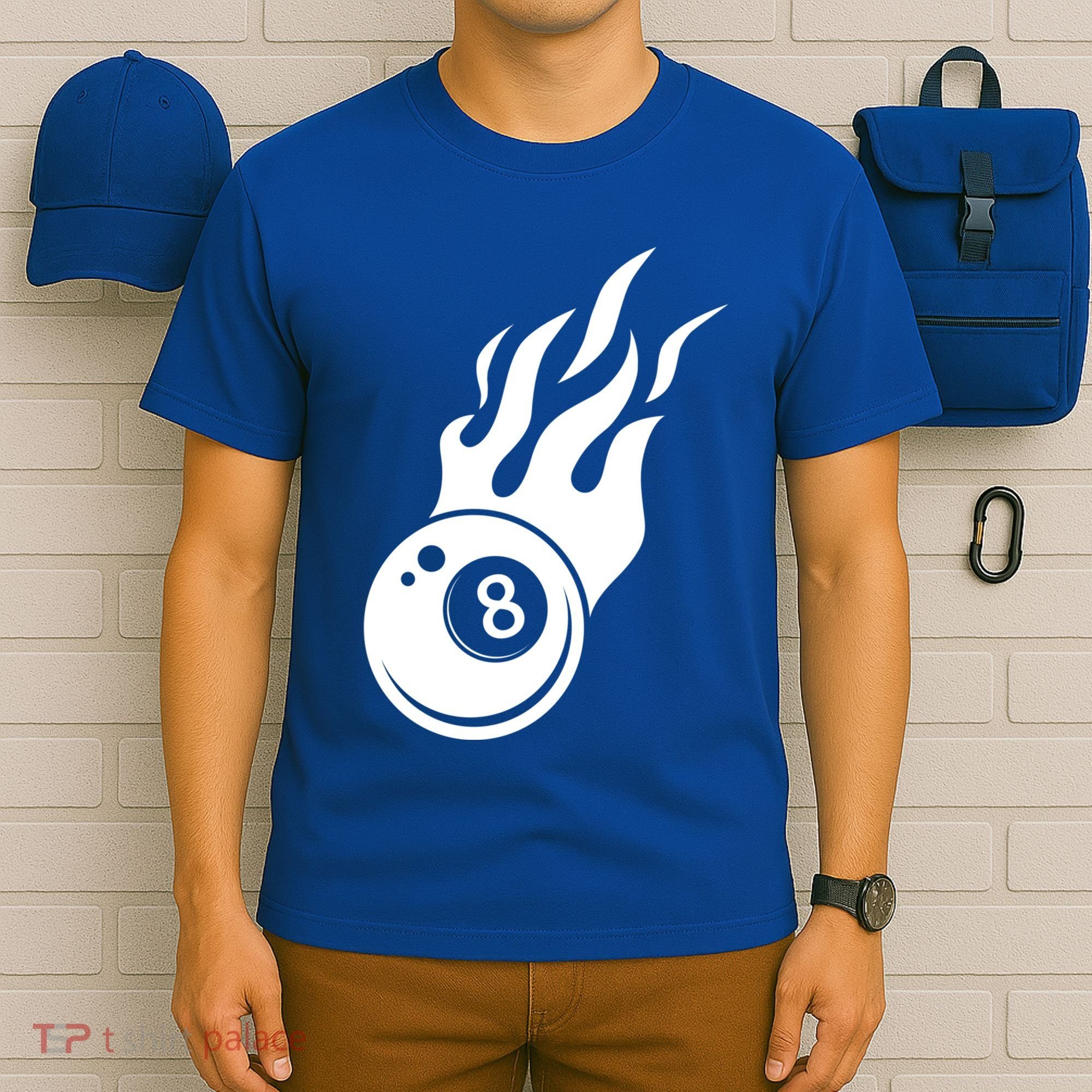 Billiard 8ball Pool Billiard Flame Billiard Ball Flame Funny Gift T-Shirt