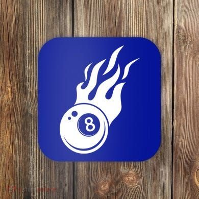 Billiard 8ball Pool Billiard Flame Billiard Ball Flame Funny Gift Coaster