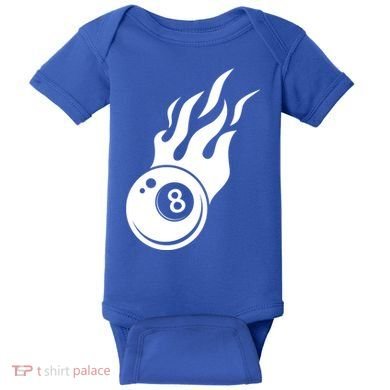 Billiard 8ball Pool Billiard Flame Billiard Ball Flame Funny Gift Baby Bodysuit