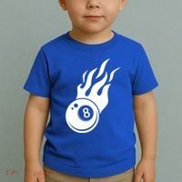 Billiard 8ball Pool Billiard Flame Billiard Ball Flame Funny Gift Toddler T-Shirt thumb 2