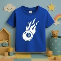 Billiard 8ball Pool Billiard Flame Billiard Ball Flame Funny Gift Toddler T-Shirt thumb 3