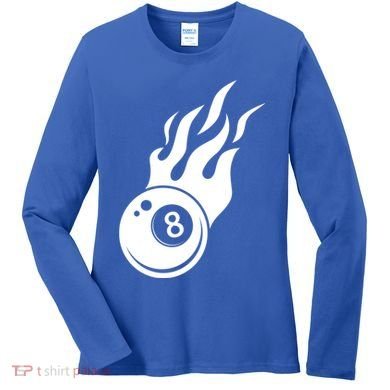 Billiard 8ball Pool Billiard Flame Billiard Ball Flame Funny Gift Women's Long Sleeve Shirt