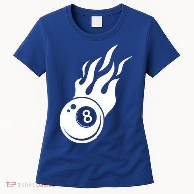 Billiard 8ball Pool Billiard Flame Billiard Ball Flame Funny Gift Women's T-Shirt