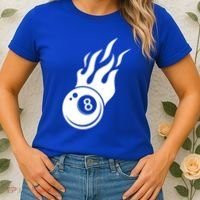 Billiard 8ball Pool Billiard Flame Billiard Ball Flame Funny Gift Women's T-Shirt thumb 2