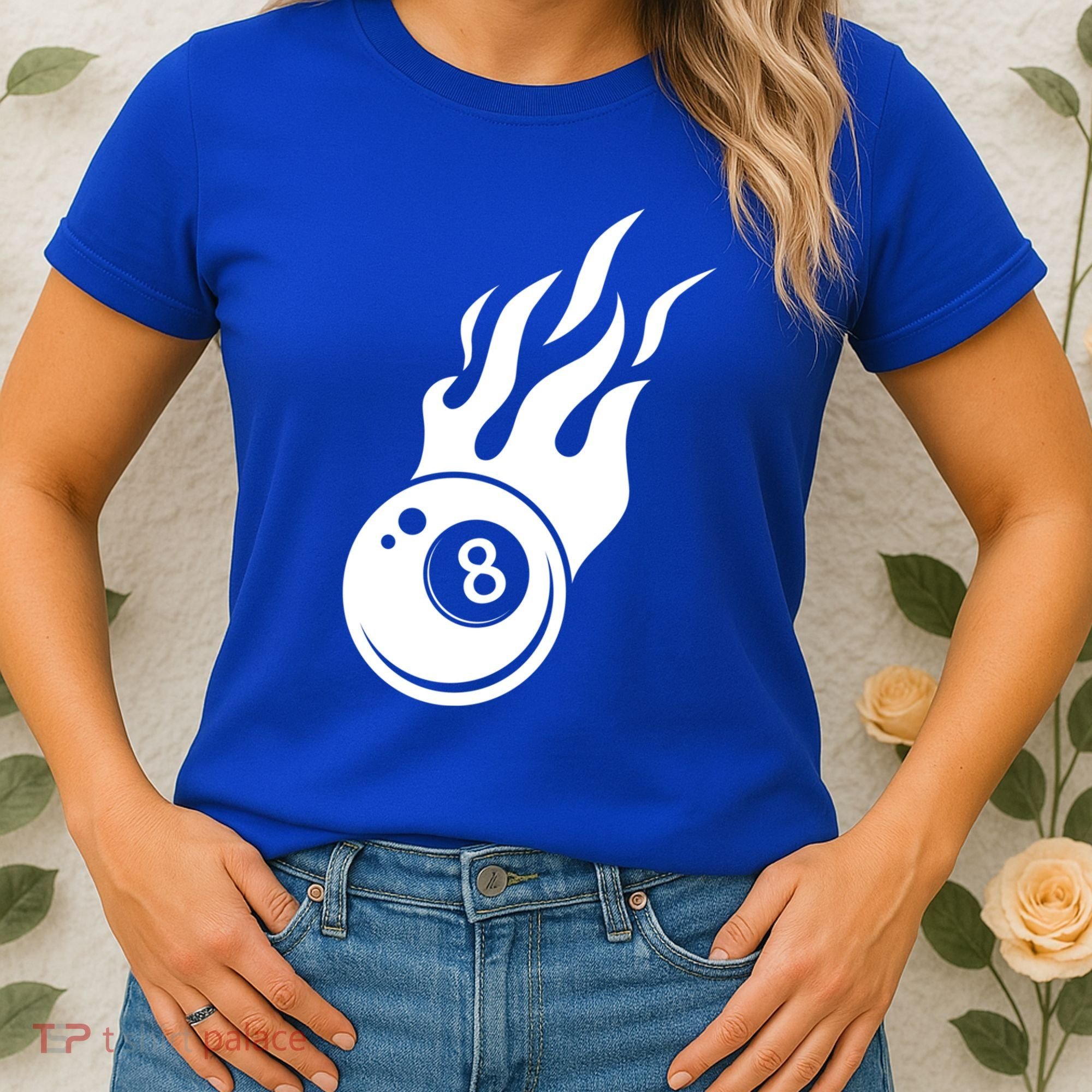 Billiard 8ball Pool Billiard Flame Billiard Ball Flame Funny Gift Women's T-Shirt