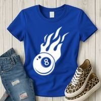 Billiard 8ball Pool Billiard Flame Billiard Ball Flame Funny Gift Women's T-Shirt thumb 3