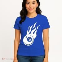 Billiard 8ball Pool Billiard Flame Billiard Ball Flame Funny Gift Women's T-Shirt thumb 4