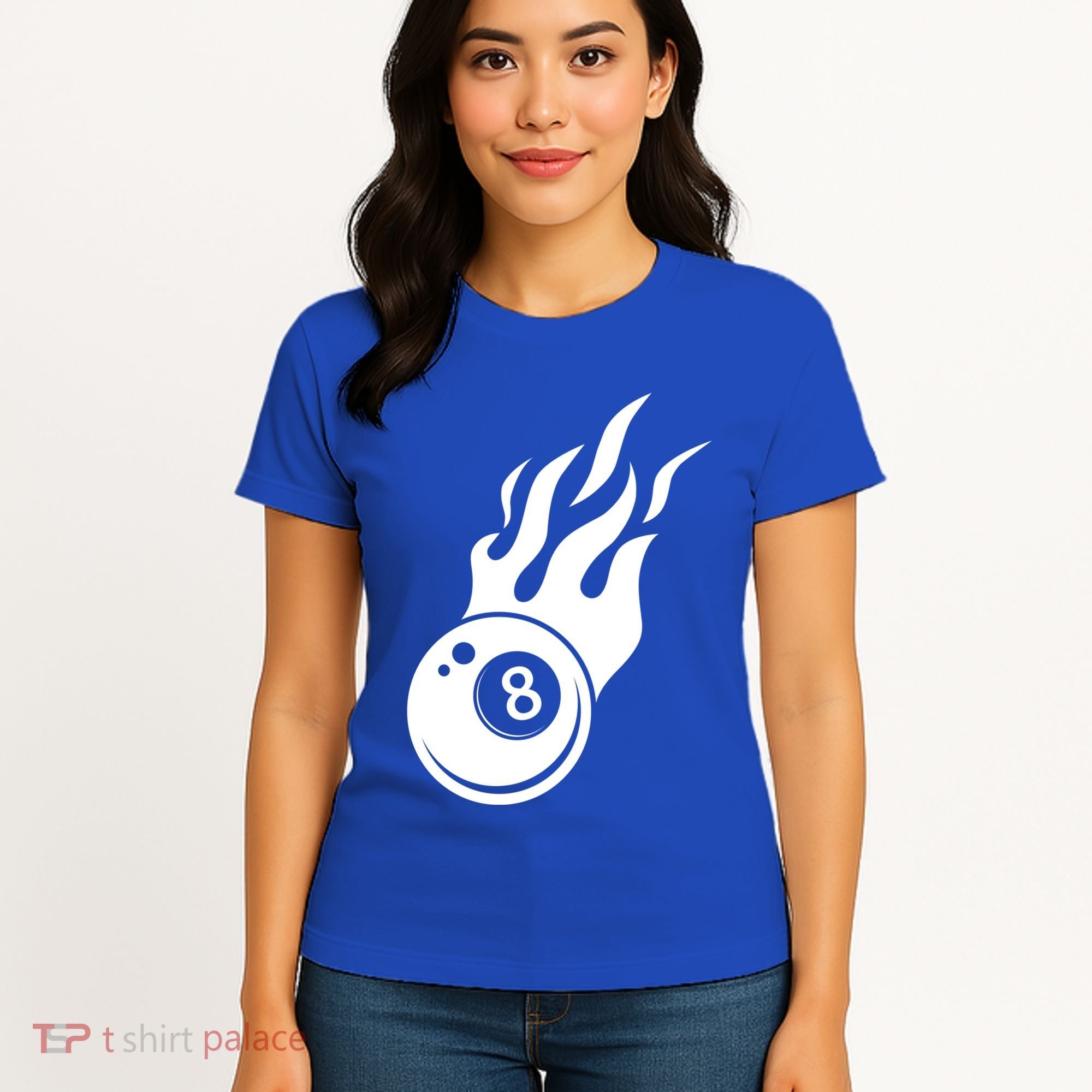 Billiard 8ball Pool Billiard Flame Billiard Ball Flame Funny Gift Women's T-Shirt